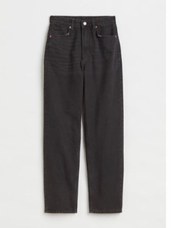 H&M Denim - 90’s Mom Jeans-Black Straight-Leg